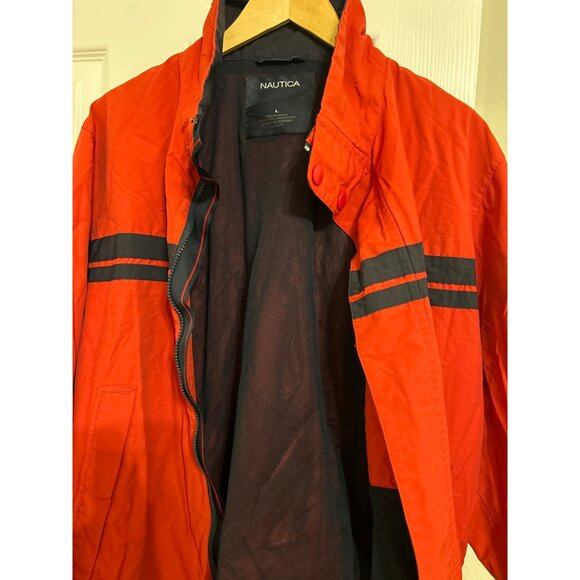 Vintage Nautica Jacket Adult Large Red Full Zip Windbreaker - Picture 4 of 8